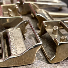 Geometric Belt Buckle non magnetic shiny metal Brass lot 2.5&Prime; x 1 3/8&Prime;