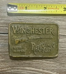 Winchester Repeating Arms New Haven Connecticut Western Style Brass Belt Buckle