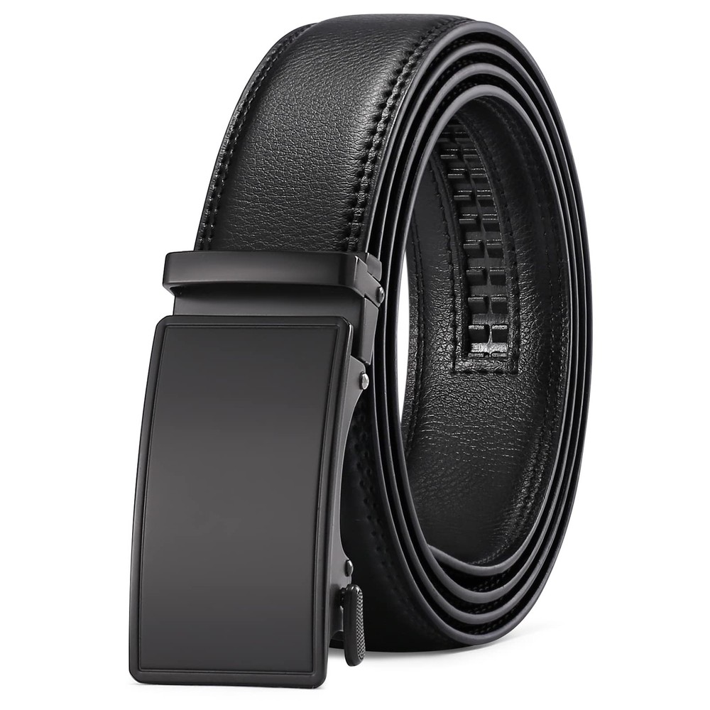 SENDEFN Men&rsquo;s Leather Belt Automatic 36&Prime; to 44&Prime; Waist Adjustable, A-black-31
