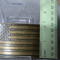Brass American Flag Belt Buckle Mens Excellent USA Patriotic Rectangle