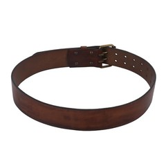 TOURBON Leather Belt 27-40 inch for Men with Double Prong 40-inch Long, Brown