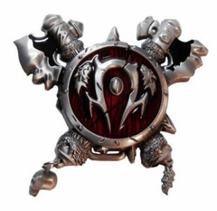 WORLD OF WARCRAFT Horde Pewter Finish Metal & Enamel BELT BUCKLE