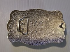 GOLD & SILVER (IN COLOR ONLY) LARGE RODEO WESTERN MARIJUANA Metal Belt Buckle