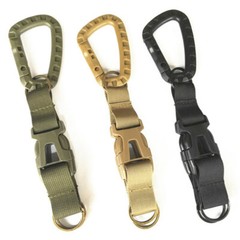 Tactical Keychain Molle Webbing Hook Belt Buckle Detachable Carabiner Key Rings