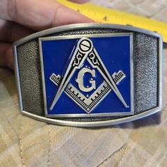 MASON FREEMASONS FREEMASONRY Metal Belt Buckle