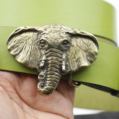 Solid Antique Elephant Belt Buckle – Strong Statement Design