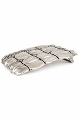 Silver Alligator Scale Belt Buckle, Western Style, 1.5 Inch