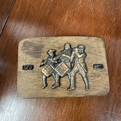 Wooden 1776 – 1976 Bicentennial Patriotic Belt Buckle Drummers USA Spirit of 76