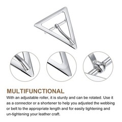 4Pcs 1.3&Prime; Single Prong Belt Buckle Triangle Center Bar Buckles for Belt, White