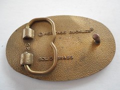 Rare Vintage Aminco Heritage Solid Brass Belt Buckle Country Square Dancing