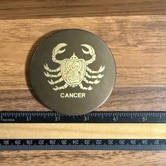VTG Cancer Belt Buckle 2.5&Prime; Round Crab June – July Zodiac Sign Astrology