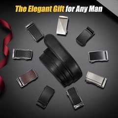 Men Ratchet Belt Buckle Only Belt Buckle Automatic Click Buckle for 1 3/8&Prime; Sl…