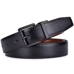 Beltox Men’s Belts Dress Casual Reversible 38-40, Black/Brown W Black Buckle