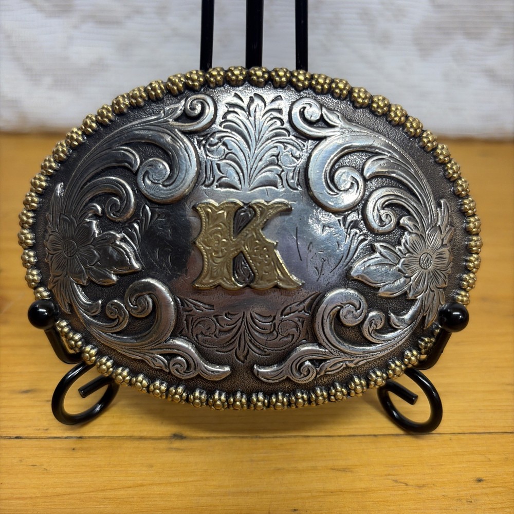 Nocona Western Oval Initial « K » Belt Buckle – Style 37072-K