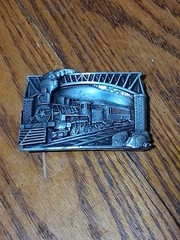 1983 Bergamot Brass Works Vintage Train Railroad Belt Buckle Made in USA
