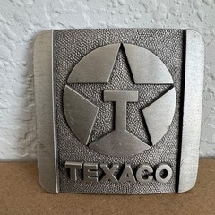Vintage Texaco 1983 Pewter Belt Buckle Circle Star Logo