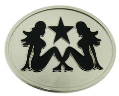 Mud Flap Girl Trucker Biker Pin UP Belt Buckle Silver Chrome Metal Men Women New