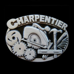 CARPENTER CHARPENTIER WORKSHOP HANDSAW TOOL BELT BUCKLE BOUCLE CEINTURE