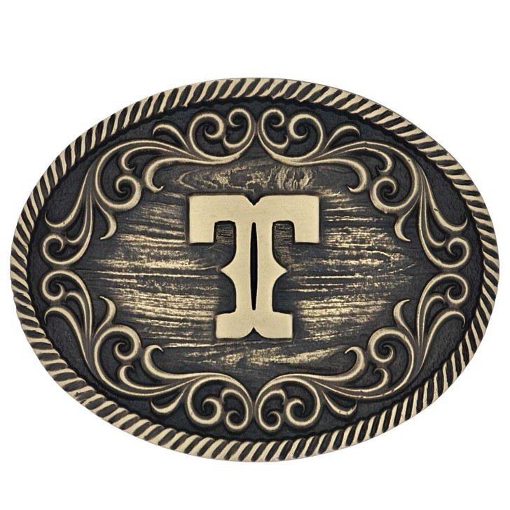 Montana Silversmiths Filigree Initial T Attitude Belt Buckle New In Box