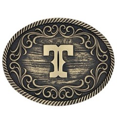 Montana Silversmiths Filigree Initial T Attitude Belt Buckle New In Box