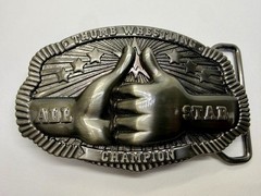 Thumb Wrestling All-Star Champion Trophy Award Belt Buckle New Condition