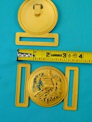 Set 2 US Guatemala Coat of Arms Gold Tone Military Army N.S. MEYER Belt Buckle I