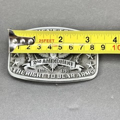 America Second Amendment Belt Buckle 2A, 2nd, Freedom, Guns Antique Silver Tone