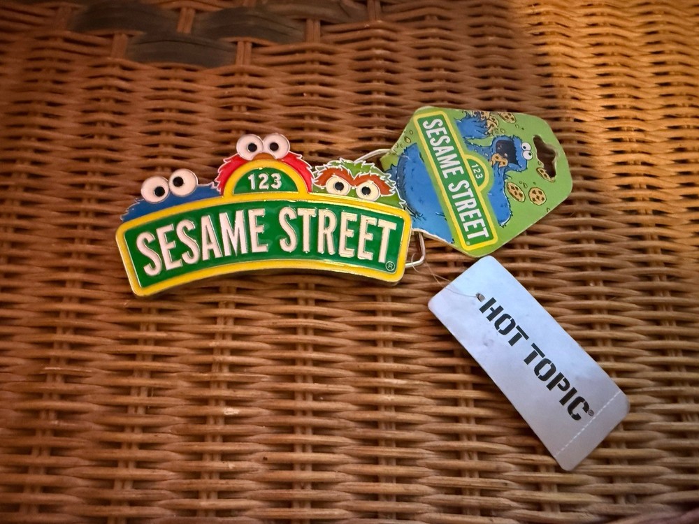 Vintage Retro Sesame Street Belt Buckle Sign & Face Stainless Steel Multicolor