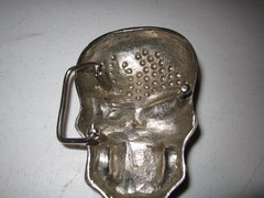 Rhinestone Covered Skull Head Belt Buckle Extremely Rare Find!!!
