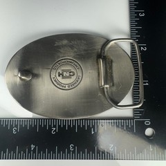 CASE IH Licensed Product Oval Belt Buckle Black Silver Tone CNH America LLC
