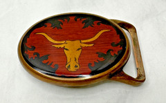 Von West Tech Ether Guild Blank Longhorn Bull Steer 1970s Vintage Belt Buckle