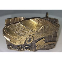 Anheuser-Busch Belt Buckle Mens Bronze Bill Elliott NASCAR Limited Ed Vintage