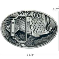 God Bless America USA Flag Patriotic Belt Buckle with Bald Eagle All Metal