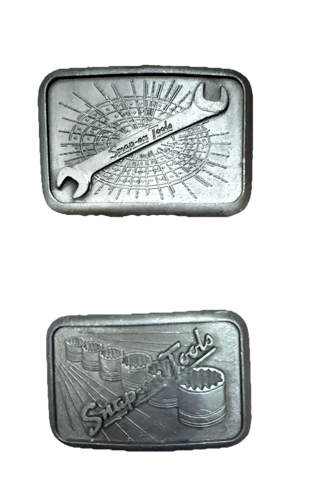 Vintage Belt Buckle (2) “Smart Tools” Pewter, Metal