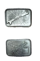 Vintage Belt Buckle (2) “Smart Tools” Pewter, Metal