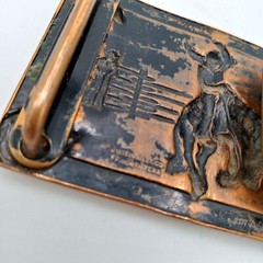 Bronc Riding Belt Buckle Horse Cowboy Ranch Rodeo Justin Boots Horseshoes Vtg