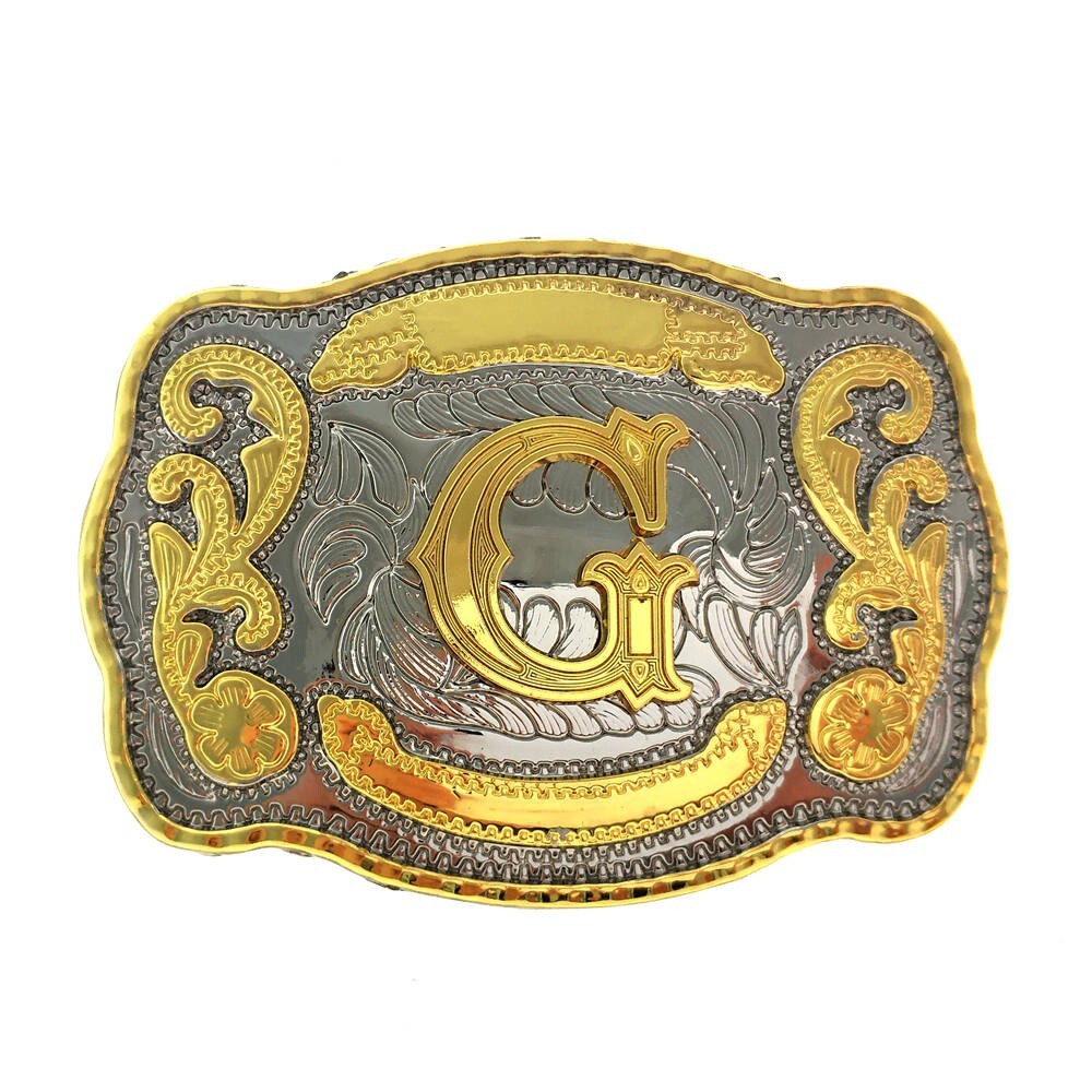 INITIAL (G) BELT BUCKLE LETTER COWBOY WESTERN RODEO TEXAS STAR Hebillas Vaqueras