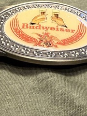 Vintage/undated Budweiser Beer belt buckle. 3.5&Prime; Wide.