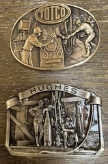 Hughes And Totco Vintage Oil Field Drilling Belt Buckles *MINT CONDITION*