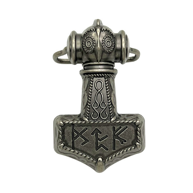Viking Thor Hammer Belt Buckle for Men&rsquo;s Western Cowboy Motorcycle Riding