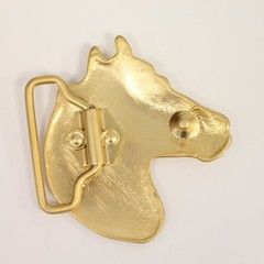 Matte Gold Horse Head Belt Buckle – Minimalist Premium Look