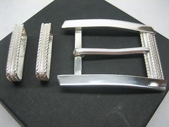 Sterling silver buckle w/ 30mm Genuine Ostrich belt size 26 to 46 made in U.S.A.