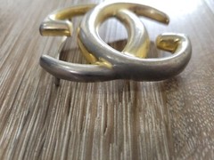 Vintage Authentic Gucci Double GG Large Gold Tone Buckle Only 2.5&Prime; x 2&Prime; Italy