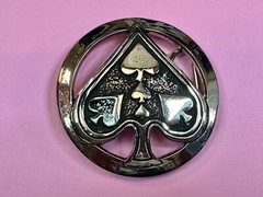 Ace Of Spades Casino Poker Card Games Gambler Cards Silver Star Belt Buckle