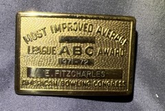 Vintage American Bowling Congress Most Improved Average League Award ABC Buckle