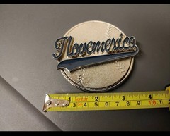 I Love Mexico Baseball Spinning Blue Silver Charros Jalisco Dodgers Belt Buckle