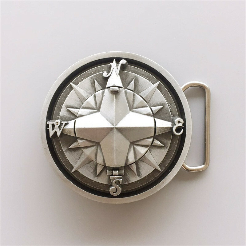 Antique Silver Plated Compass Belt Buckle also Stock in the US