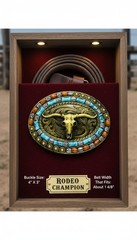 Men Dark Gold Metal Buckle Western Fashion Bull Long Horn Texas Cow Cowboy Style