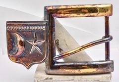 UNUSED Gold Plate on Sterling Silver B Kieselstein-Cord STAR & MOON Belt Buckle
