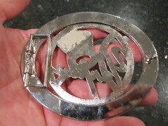 YANKEES THEME BELT BUCKLE COVERED IN CRYSTALS HEAVY GW-17
